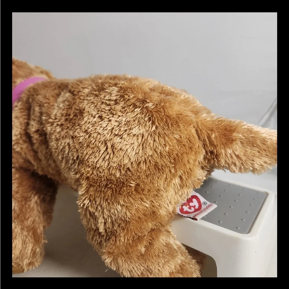 Ty Cody 100% Silk Dog Plush Golden Retriever 2002 Beanie Buddy Barbie Collar